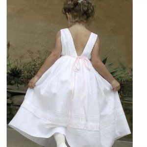 White Dress Pintucks Lace Girls Designer Couture GORGEOUS Flower Girl Spring NWT